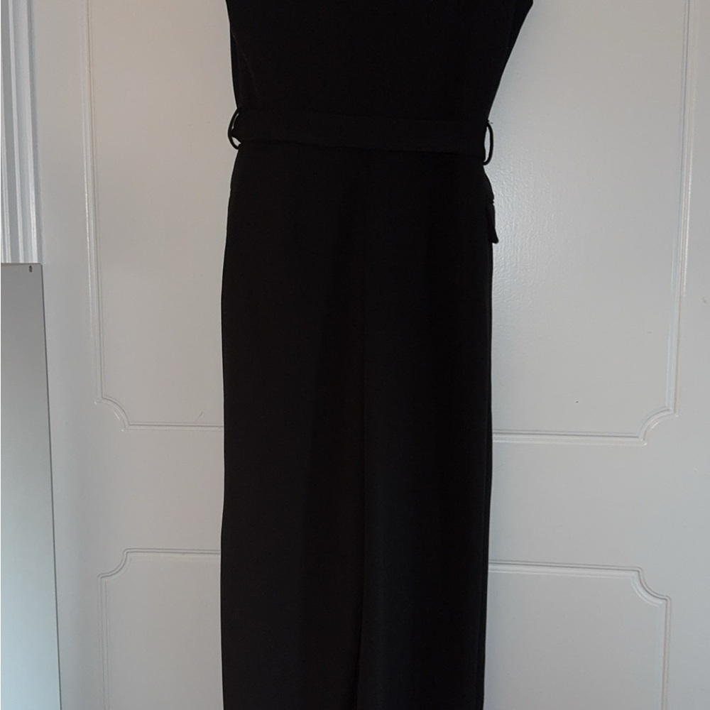 Calvin Klein Black Sleeveless Belted Jumpsuit – Size 4 (small)